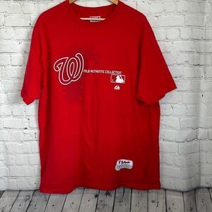 Majestic Washington Nationals Red Graphic Print T-Shirt Mens MLB Authentic